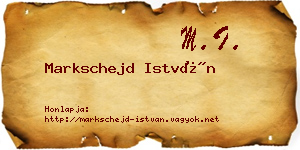 Markschejd István névjegykártya